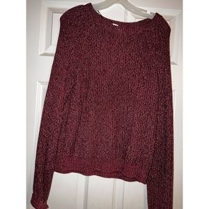 H&M Wine and White Speckled Long Sleeve Sweater
